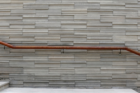 Walls and walkways with handrails for safety concept.