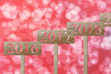 most obvious of sign wooden in number 2017,concept of new year on Two thousand and seventeen.の写真素材
