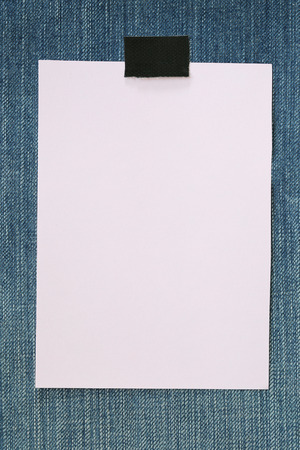 Note paper of empty and copy space on Denim background,You can input the message text in picture.の写真素材