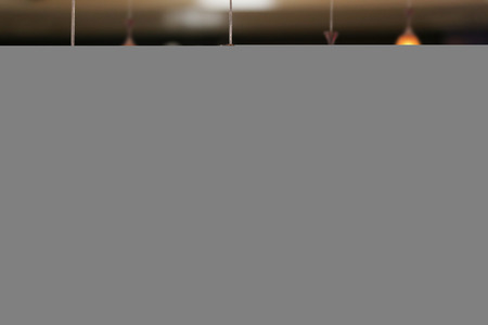 Vintage lamps in a restaurant,concept of interior with lights.の写真素材