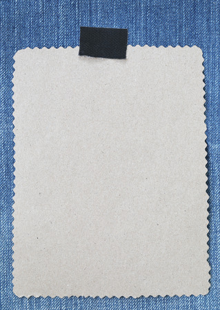 Note paper of empty and copy space on Denim background,You can input the message text in picture.の写真素材