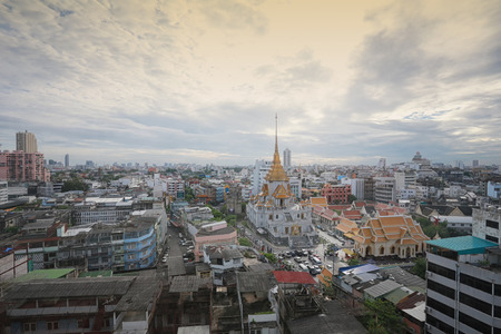 Wat Traimit in day time of Bangkok,Popular religious sites in Thailand.の写真素材