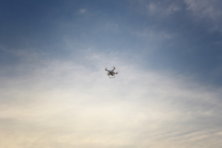 Drone on the evening sky background.の写真素材