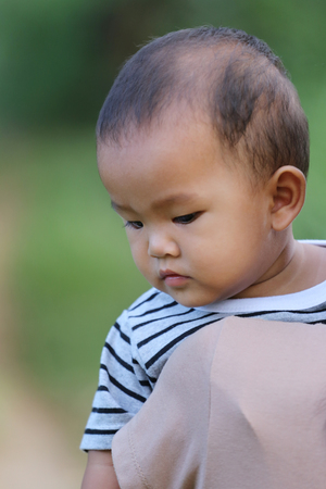 Relationship of mother and son in concept of family love.の写真素材