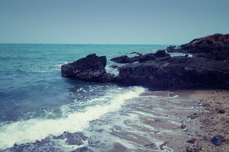 Sea rocks and coasts in Chonburi,Coral reef islands in Thailand.