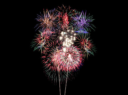 Colorful fireworks on black background,fireworks festival in new year concept.の写真素材