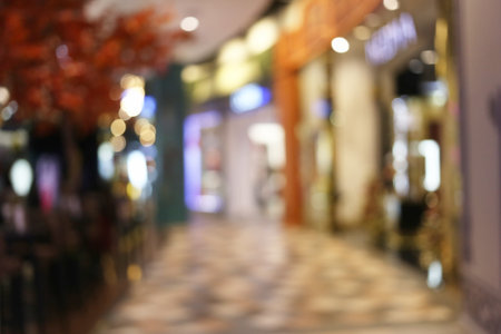 Abstract blur interior background or defocused shopping mall of department store for design in your work backdrop concept.の写真素材
