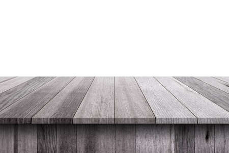 Wooden floor of table isolated on white background.