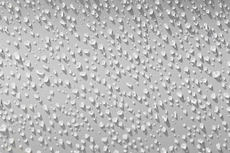 Water droplets on a white background with shadows from the light shining down on them,Abstract background image in the concept of art.の写真素材