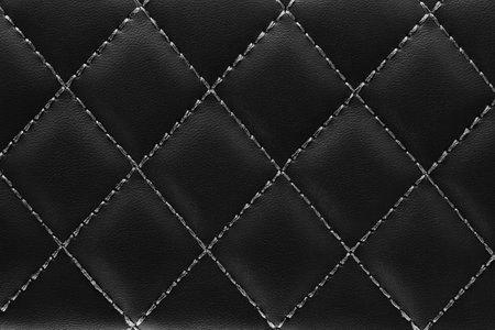 Black leather texture background, polished background for design in your work concept.の写真素材