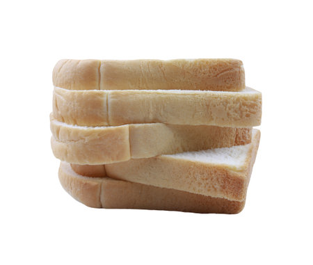 Stacked of bread , have isolated on white background and have clipping paths.
