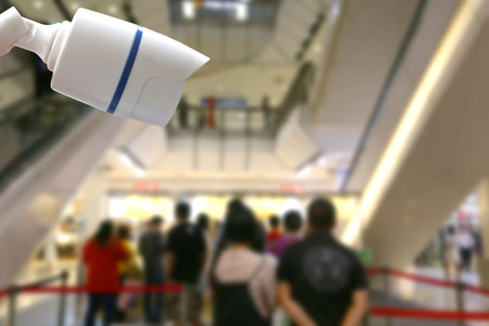 CCTV tool in Shopping mall Equipment for security systems and have copy space for design.