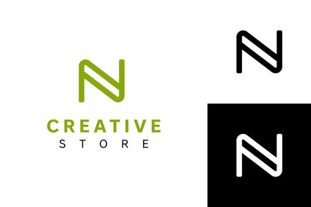 Creative Letter N Logo Design Template. Abstract Letter N Logo Designのイラスト素材