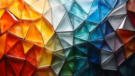 Vibrant abstract geometric triangle pattern background. Perfect for modern designs andの素材