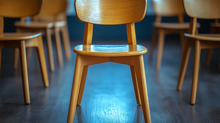 Elegant modern wooden chair in a room setting. Perfect for home decor. design interior furnitureの素材