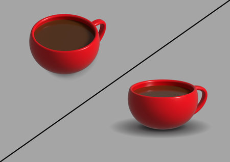 3d Cup Top View Front Viewのイラスト素材