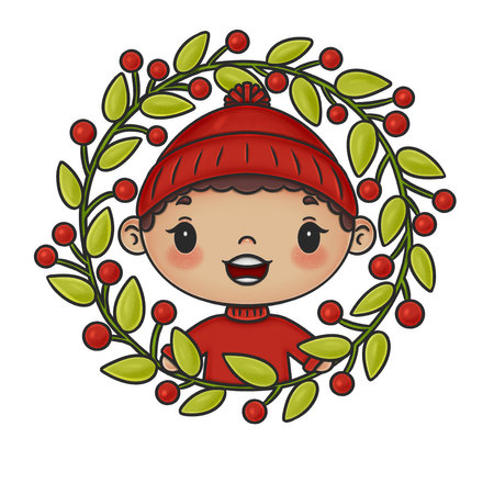 Cute Christmas Boyの写真素材