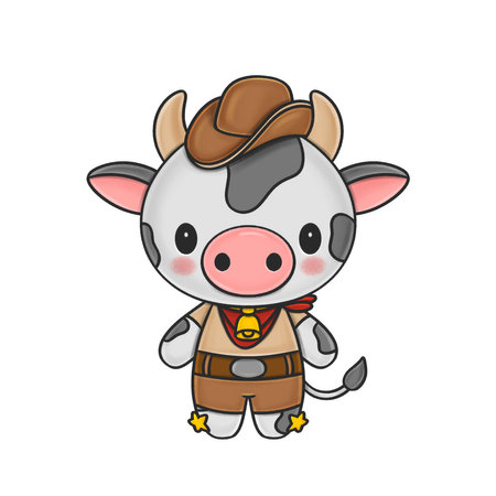 Cute Cow Boyの写真素材