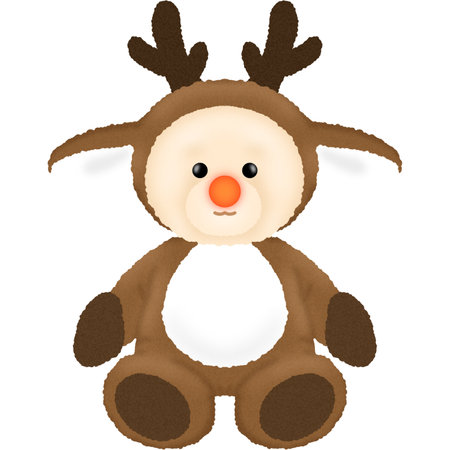 Christmas toy reindeer on a white background. Vector illustration.のイラスト素材