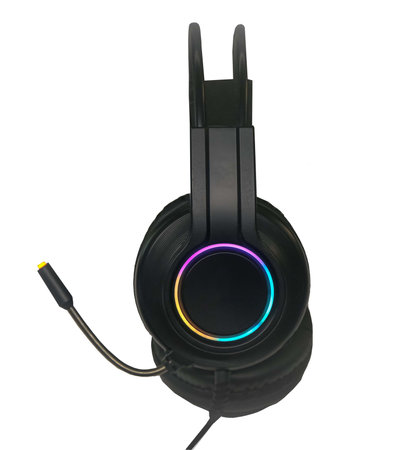 Gaming headphones isolated on white backgroundの写真素材