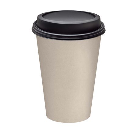Blank disposable coffee cup mockup isolatedの写真素材