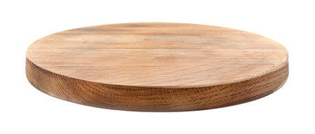 Wooden plate isolated on white backgroundの写真素材