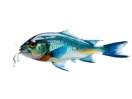 Colorful fish isolated on a white backgroundの素材