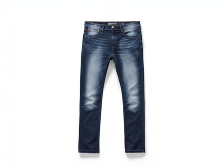 A pair of jeans isolated on a white backgroundの素材