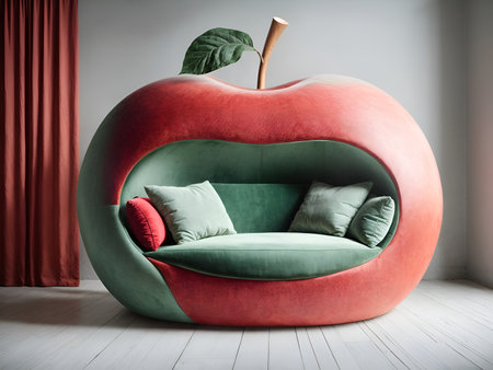 a sofa in the shape of an appleの素材