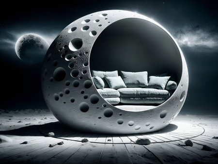a sofa designed to resemble a moonの素材