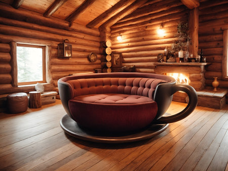a sofa designed to look like a coffee cupの素材