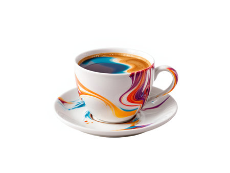 Artistic paint-themed coffee cupの素材