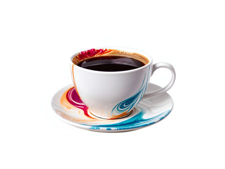 Artistic paint-themed coffee cupの素材