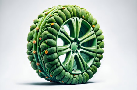 a car wheel designed to resemble a cactusの素材
