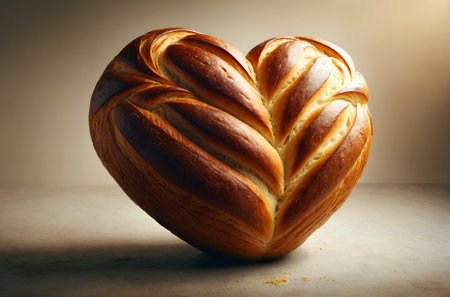 bread shaped like a heartの素材