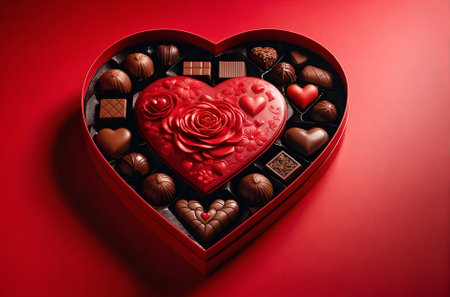 a heart-shaped chocolate boxの素材