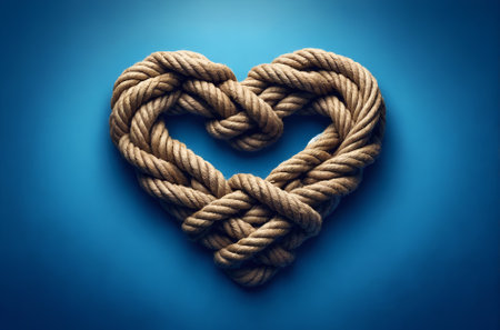 a rope shaped into a heartの素材