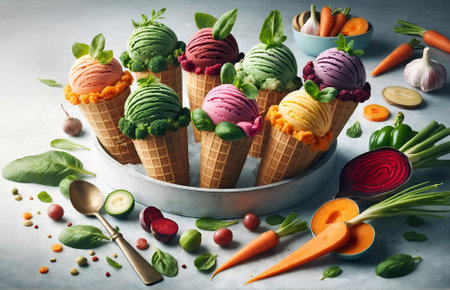 healthy ice cream made with vegetablesの素材