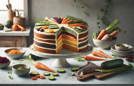 a healthy vegetable-flavored cakeの素材