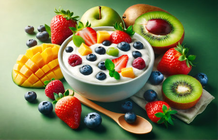 yogurt with fruitsの素材