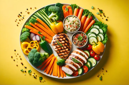 a beautifully presented healthy mealの素材