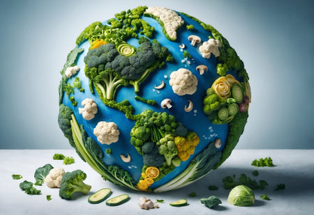 the Earth made from vegetablesの素材