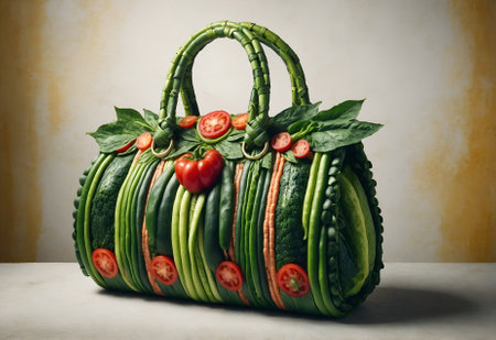 a handbag made entirely from vegetablesの素材