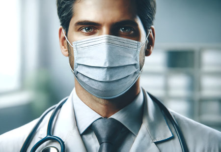 a doctor wearing a maskの素材