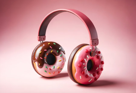 headphones designed to look like donutsの素材
