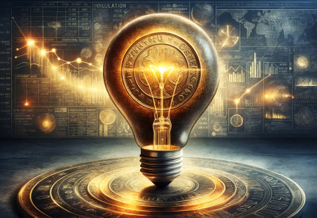 a light bulb designed to resemble a coinの素材