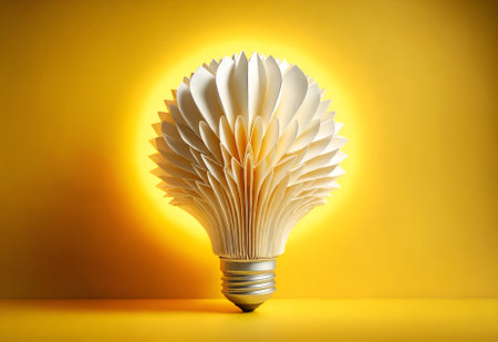 a light bulb crafted entirely from paperの素材