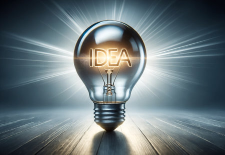 a light bulb with the word "IDEA"の素材