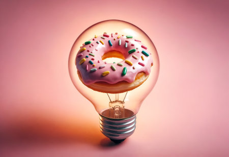 a light bulb designed to resemble a donutの素材