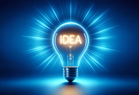 a light bulb with the word "IDEA"の素材